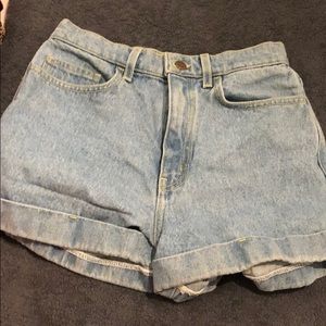 American apparel cuffed jean shorts